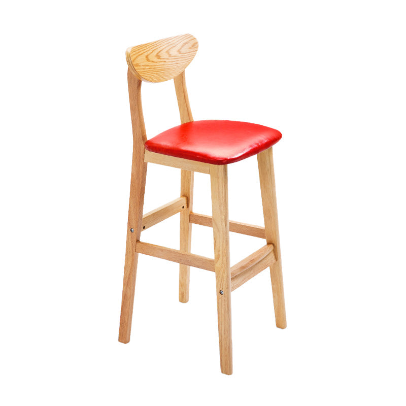 Scandinavian Counter Height Stools Living Room Barstools with Solid Wood Red Natural 1 Piece Clearhalo 'Bar Furniture' 'Bar Stools' 'bar_stools' 'furn' 'furn_bar_stools' 'furniture_bar_stools' 'Kitchen & Dining Furniture' 'kitchen&dining_furn' 'kitchen' 'kitchen_furn' Furniture' 4321959