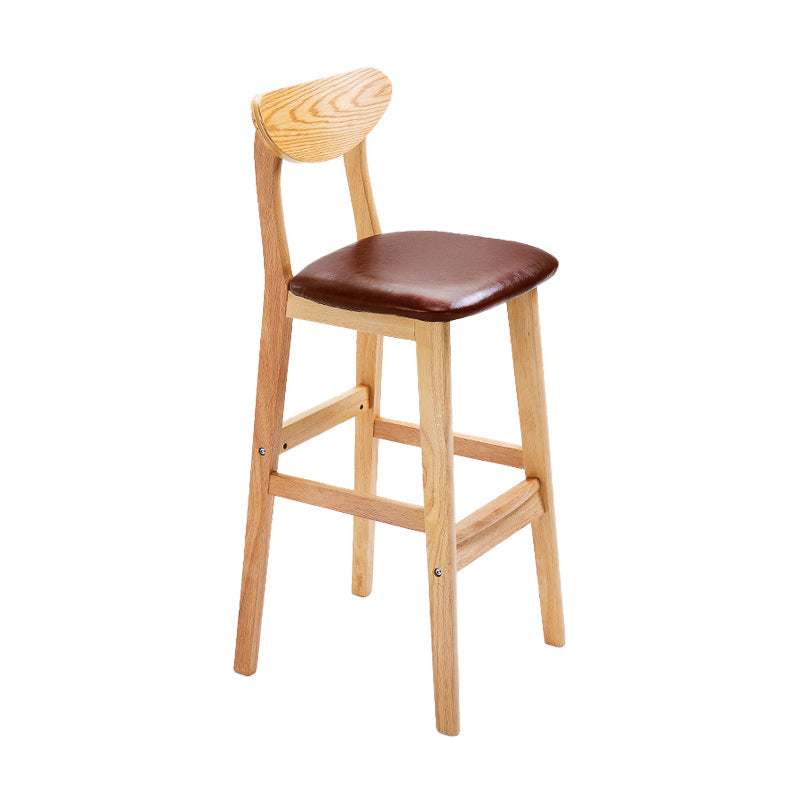Scandinavian Counter Height Stools Living Room Barstools with Solid Wood Brown Natural 1 Piece Clearhalo 'Bar Furniture' 'Bar Stools' 'bar_stools' 'furn' 'furn_bar_stools' 'furniture_bar_stools' 'Kitchen & Dining Furniture' 'kitchen&dining_furn' 'kitchen' 'kitchen_furn' Furniture' 4321961