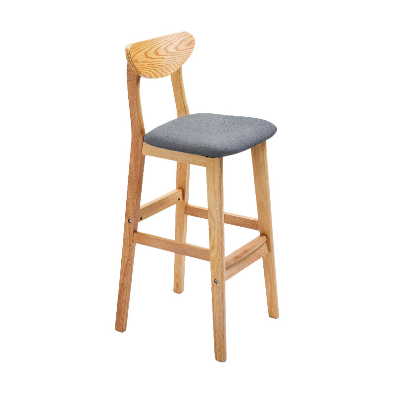 Scandinavian Counter Height Stools Living Room Barstools with Solid Wood Grey Natural 1 Piece Clearhalo 'Bar Furniture' 'Bar Stools' 'bar_stools' 'furn' 'furn_bar_stools' 'furniture_bar_stools' 'Kitchen & Dining Furniture' 'kitchen&dining_furn' 'kitchen' 'kitchen_furn' Furniture' 4321964