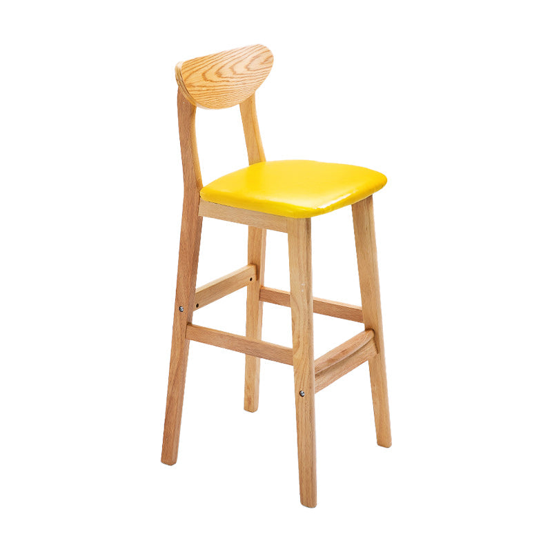 Scandinavian Counter Height Stools Living Room Barstools with Solid Wood Yellow Natural 1 Piece Clearhalo 'Bar Furniture' 'Bar Stools' 'bar_stools' 'furn' 'furn_bar_stools' 'furniture_bar_stools' 'Kitchen & Dining Furniture' 'kitchen&dining_furn' 'kitchen' 'kitchen_furn' Furniture' 4321965