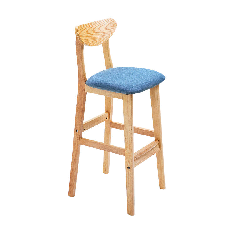 Scandinavian Counter Height Stools Living Room Barstools with Solid Wood Blue Natural 1 Piece Clearhalo 'Bar Furniture' 'Bar Stools' 'bar_stools' 'furn' 'furn_bar_stools' 'furniture_bar_stools' 'Kitchen & Dining Furniture' 'kitchen&dining_furn' 'kitchen' 'kitchen_furn' Furniture' 4321966