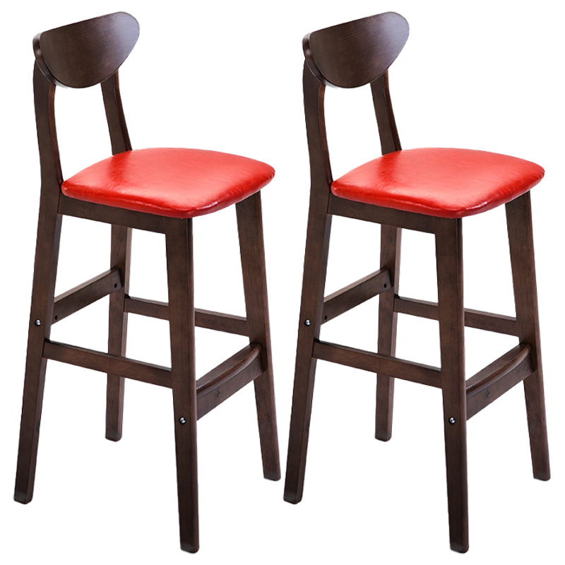 Scandinavian Counter Height Stools Living Room Barstools with Solid Wood Red Brown 2 Piece Set Clearhalo 'Bar Furniture' 'Bar Stools' 'bar_stools' 'furn' 'furn_bar_stools' 'furniture_bar_stools' 'Kitchen & Dining Furniture' 'kitchen&dining_furn' 'kitchen' 'kitchen_furn' Furniture' 4321967