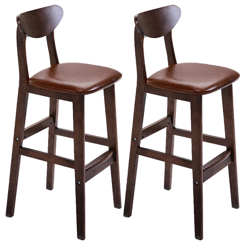 Scandinavian Counter Height Stools Living Room Barstools with Solid Wood Brown Brown 2 Piece Set Clearhalo 'Bar Furniture' 'Bar Stools' 'bar_stools' 'furn' 'furn_bar_stools' 'furniture_bar_stools' 'Kitchen & Dining Furniture' 'kitchen&dining_furn' 'kitchen' 'kitchen_furn' Furniture' 4321968