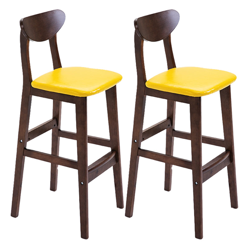 Scandinavian Counter Height Stools Living Room Barstools with Solid Wood Yellow Brown 2 Piece Set Clearhalo 'Bar Furniture' 'Bar Stools' 'bar_stools' 'furn' 'furn_bar_stools' 'furniture_bar_stools' 'Kitchen & Dining Furniture' 'kitchen&dining_furn' 'kitchen' 'kitchen_furn' Furniture' 4321971