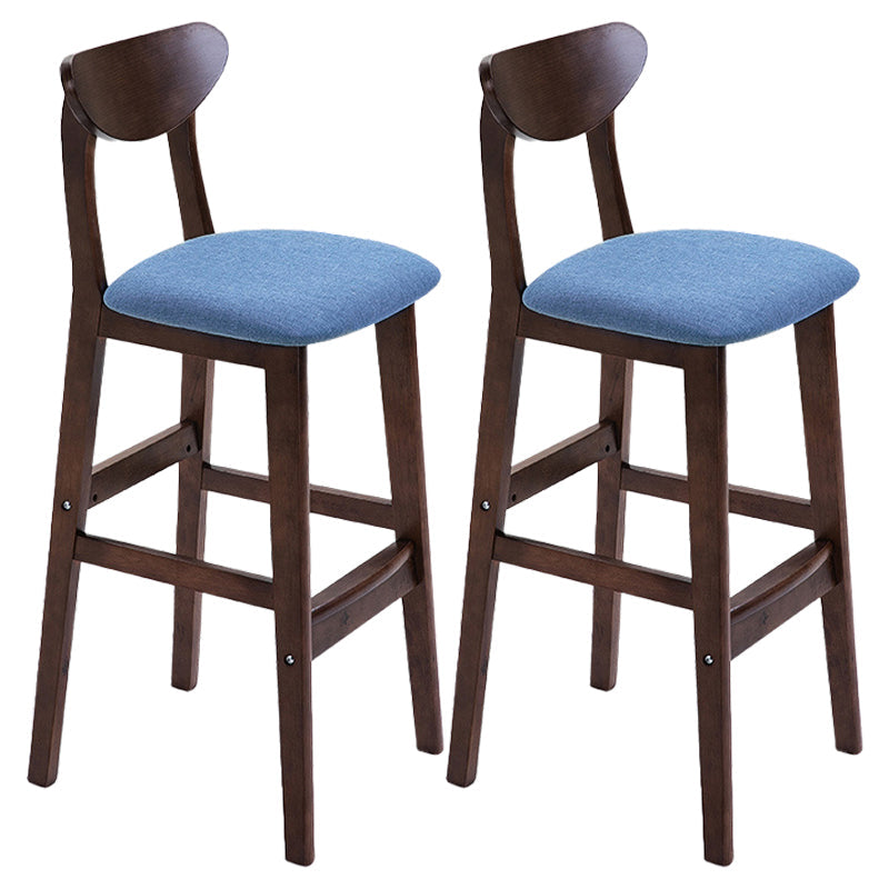 Scandinavian Counter Height Stools Living Room Barstools with Solid Wood Blue Brown 2 Piece Set Clearhalo 'Bar Furniture' 'Bar Stools' 'bar_stools' 'furn' 'furn_bar_stools' 'furniture_bar_stools' 'Kitchen & Dining Furniture' 'kitchen&dining_furn' 'kitchen' 'kitchen_furn' Furniture' 4321972