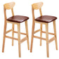 Scandinavian Counter Height Stools Living Room Barstools with Solid Wood Brown Natural 2 Piece Set Clearhalo 'Bar Furniture' 'Bar Stools' 'bar_stools' 'furn' 'furn_bar_stools' 'furniture_bar_stools' 'Kitchen & Dining Furniture' 'kitchen&dining_furn' 'kitchen' 'kitchen_furn' Furniture' 4321974