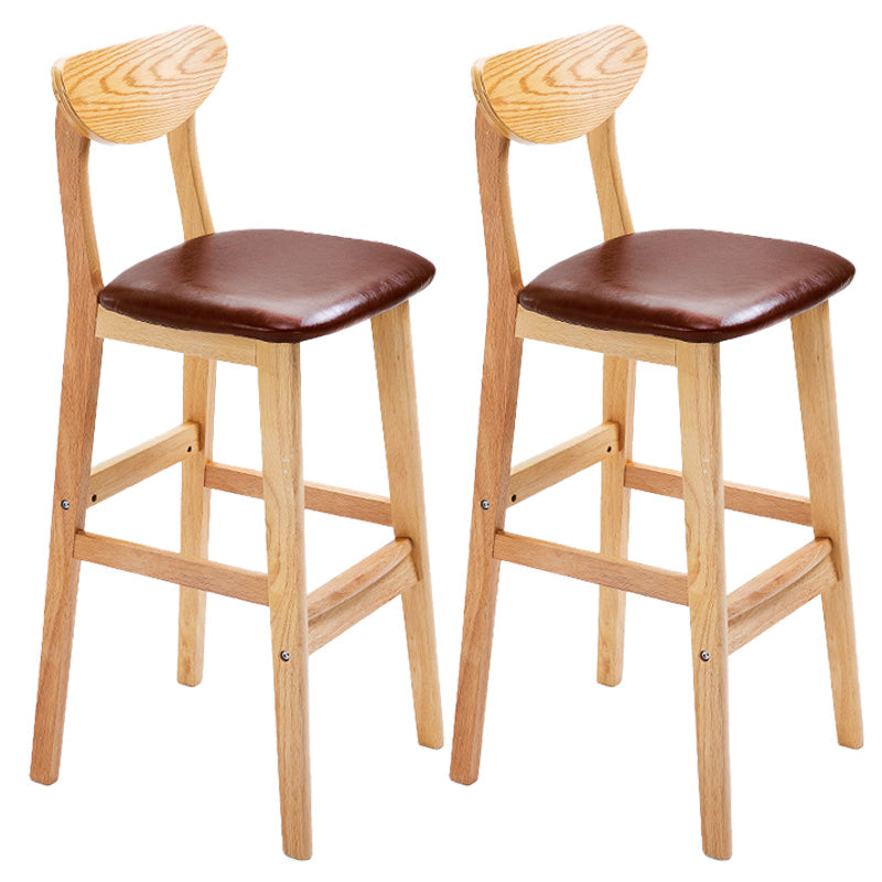Scandinavian Counter Height Stools Living Room Barstools with Solid Wood Brown Natural 2 Piece Set Clearhalo 'Bar Furniture' 'Bar Stools' 'bar_stools' 'furn' 'furn_bar_stools' 'furniture_bar_stools' 'Kitchen & Dining Furniture' 'kitchen&dining_furn' 'kitchen' 'kitchen_furn' Furniture' 4321974