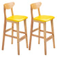 Scandinavian Counter Height Stools Living Room Barstools with Solid Wood Yellow Natural 2 Piece Set Clearhalo 'Bar Furniture' 'Bar Stools' 'bar_stools' 'furn' 'furn_bar_stools' 'furniture_bar_stools' 'Kitchen & Dining Furniture' 'kitchen&dining_furn' 'kitchen' 'kitchen_furn' Furniture' 4321977