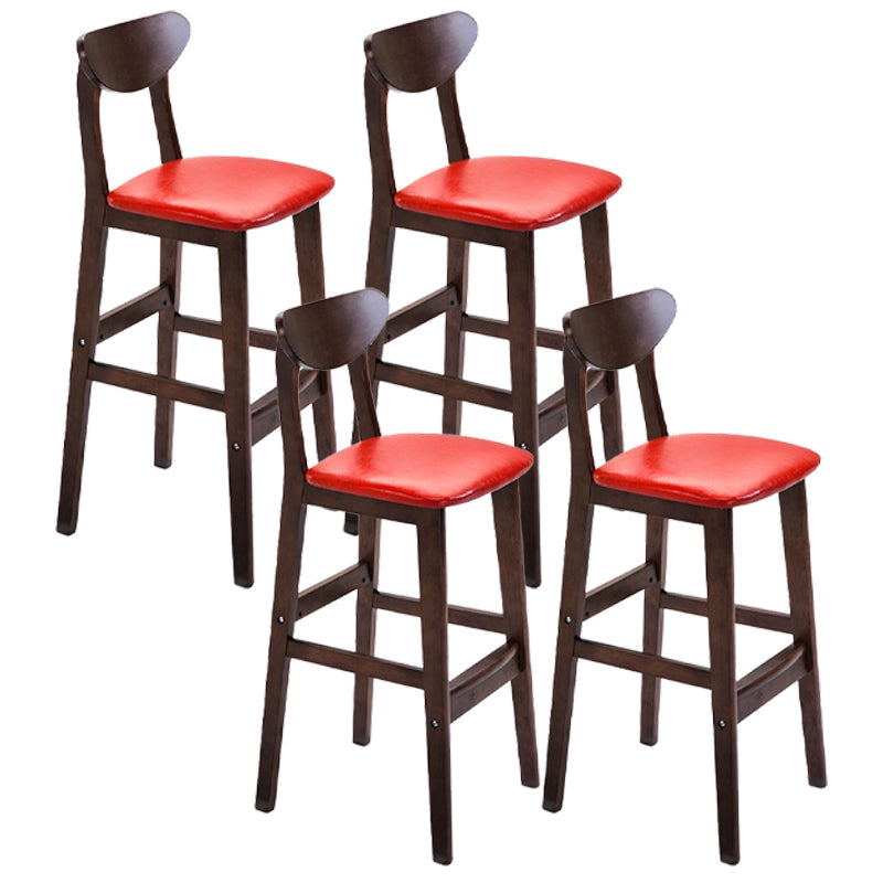 Scandinavian Counter Height Stools Living Room Barstools with Solid Wood Red Brown 4 Piece Set Clearhalo 'Bar Furniture' 'Bar Stools' 'bar_stools' 'furn' 'furn_bar_stools' 'furniture_bar_stools' 'Kitchen & Dining Furniture' 'kitchen&dining_furn' 'kitchen' 'kitchen_furn' Furniture' 4321979