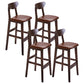Scandinavian Counter Height Stools Living Room Barstools with Solid Wood Brown Brown 4 Piece Set Clearhalo 'Bar Furniture' 'Bar Stools' 'bar_stools' 'furn' 'furn_bar_stools' 'furniture_bar_stools' 'Kitchen & Dining Furniture' 'kitchen&dining_furn' 'kitchen' 'kitchen_furn' Furniture' 4321980