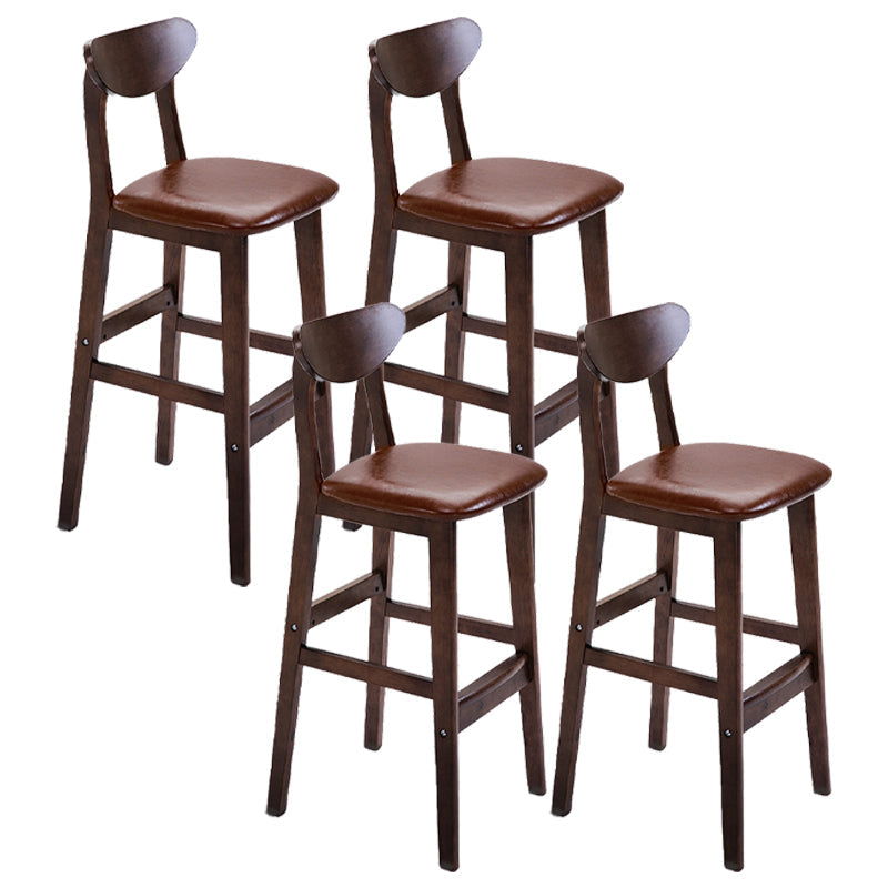 Scandinavian Counter Height Stools Living Room Barstools with Solid Wood Brown Brown 4 Piece Set Clearhalo 'Bar Furniture' 'Bar Stools' 'bar_stools' 'furn' 'furn_bar_stools' 'furniture_bar_stools' 'Kitchen & Dining Furniture' 'kitchen&dining_furn' 'kitchen' 'kitchen_furn' Furniture' 4321980