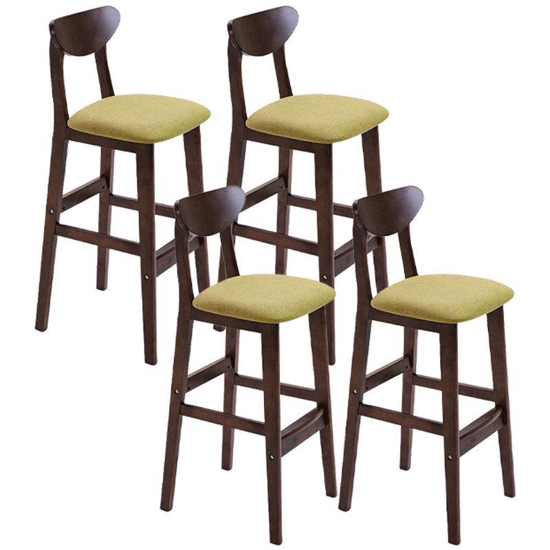 Scandinavian Counter Height Stools Living Room Barstools with Solid Wood Green Brown 4 Piece Set Clearhalo 'Bar Furniture' 'Bar Stools' 'bar_stools' 'furn' 'furn_bar_stools' 'furniture_bar_stools' 'Kitchen & Dining Furniture' 'kitchen&dining_furn' 'kitchen' 'kitchen_furn' Furniture' 4321981