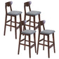Scandinavian Counter Height Stools Living Room Barstools with Solid Wood Grey Brown 4 Piece Set Clearhalo 'Bar Furniture' 'Bar Stools' 'bar_stools' 'furn' 'furn_bar_stools' 'furniture_bar_stools' 'Kitchen & Dining Furniture' 'kitchen&dining_furn' 'kitchen' 'kitchen_furn' Furniture' 4321982