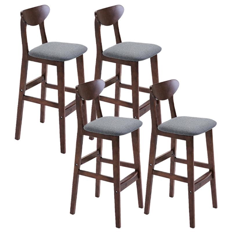Scandinavian Counter Height Stools Living Room Barstools with Solid Wood Grey Brown 4 Piece Set Clearhalo 'Bar Furniture' 'Bar Stools' 'bar_stools' 'furn' 'furn_bar_stools' 'furniture_bar_stools' 'Kitchen & Dining Furniture' 'kitchen&dining_furn' 'kitchen' 'kitchen_furn' Furniture' 4321982