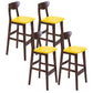 Scandinavian Counter Height Stools Living Room Barstools with Solid Wood Yellow Brown 4 Piece Set Clearhalo 'Bar Furniture' 'Bar Stools' 'bar_stools' 'furn' 'furn_bar_stools' 'furniture_bar_stools' 'Kitchen & Dining Furniture' 'kitchen&dining_furn' 'kitchen' 'kitchen_furn' Furniture' 4321983