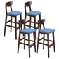 Scandinavian Counter Height Stools Living Room Barstools with Solid Wood Blue Brown 4 Piece Set Clearhalo 'Bar Furniture' 'Bar Stools' 'bar_stools' 'furn' 'furn_bar_stools' 'furniture_bar_stools' 'Kitchen & Dining Furniture' 'kitchen&dining_furn' 'kitchen' 'kitchen_furn' Furniture' 4321984