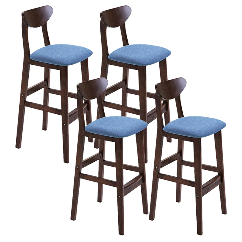 Scandinavian Counter Height Stools Living Room Barstools with Solid Wood Blue Brown 4 Piece Set Clearhalo 'Bar Furniture' 'Bar Stools' 'bar_stools' 'furn' 'furn_bar_stools' 'furniture_bar_stools' 'Kitchen & Dining Furniture' 'kitchen&dining_furn' 'kitchen' 'kitchen_furn' Furniture' 4321984