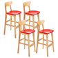 Scandinavian Counter Height Stools Living Room Barstools with Solid Wood Red Natural 4 Piece Set Clearhalo 'Bar Furniture' 'Bar Stools' 'bar_stools' 'furn' 'furn_bar_stools' 'furniture_bar_stools' 'Kitchen & Dining Furniture' 'kitchen&dining_furn' 'kitchen' 'kitchen_furn' Furniture' 4321985