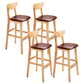 Scandinavian Counter Height Stools Living Room Barstools with Solid Wood Brown Natural 4 Piece Set Clearhalo 'Bar Furniture' 'Bar Stools' 'bar_stools' 'furn' 'furn_bar_stools' 'furniture_bar_stools' 'Kitchen & Dining Furniture' 'kitchen&dining_furn' 'kitchen' 'kitchen_furn' Furniture' 4321986