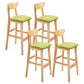 Scandinavian Counter Height Stools Living Room Barstools with Solid Wood Green Natural 4 Piece Set Clearhalo 'Bar Furniture' 'Bar Stools' 'bar_stools' 'furn' 'furn_bar_stools' 'furniture_bar_stools' 'Kitchen & Dining Furniture' 'kitchen&dining_furn' 'kitchen' 'kitchen_furn' Furniture' 4321987