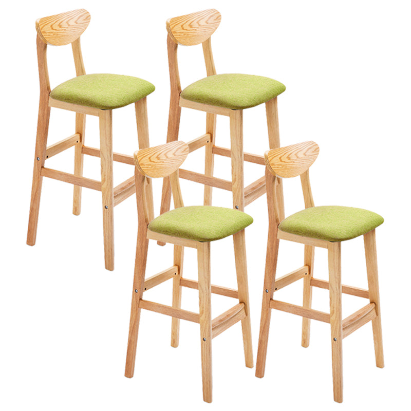 Scandinavian Counter Height Stools Living Room Barstools with Solid Wood Green Natural 4 Piece Set Clearhalo 'Bar Furniture' 'Bar Stools' 'bar_stools' 'furn' 'furn_bar_stools' 'furniture_bar_stools' 'Kitchen & Dining Furniture' 'kitchen&dining_furn' 'kitchen' 'kitchen_furn' Furniture' 4321987