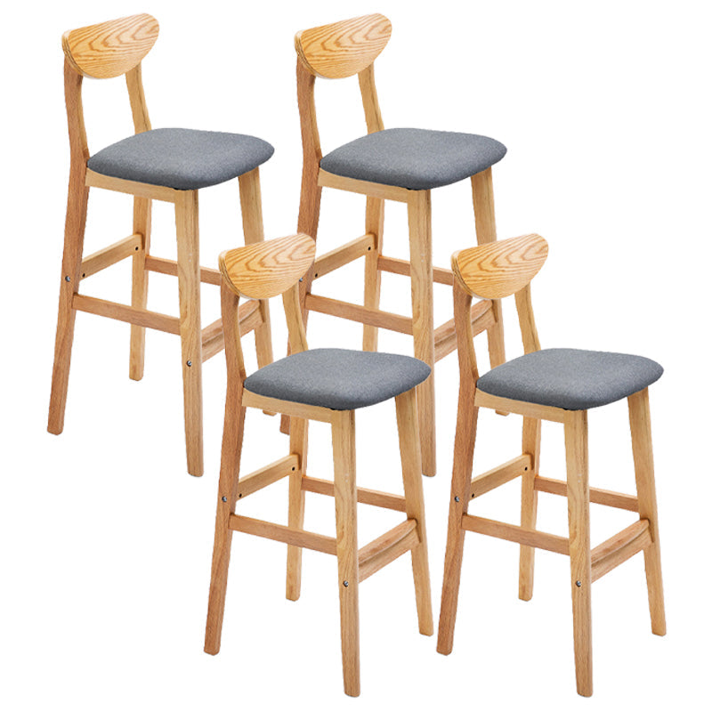 Scandinavian Counter Height Stools Living Room Barstools with Solid Wood Grey Natural 4 Piece Set Clearhalo 'Bar Furniture' 'Bar Stools' 'bar_stools' 'furn' 'furn_bar_stools' 'furniture_bar_stools' 'Kitchen & Dining Furniture' 'kitchen&dining_furn' 'kitchen' 'kitchen_furn' Furniture' 4321988