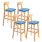 Scandinavian Counter Height Stools Living Room Barstools with Solid Wood Blue Natural 4 Piece Set Clearhalo 'Bar Furniture' 'Bar Stools' 'bar_stools' 'furn' 'furn_bar_stools' 'furniture_bar_stools' 'Kitchen & Dining Furniture' 'kitchen&dining_furn' 'kitchen' 'kitchen_furn' Furniture' 4321990