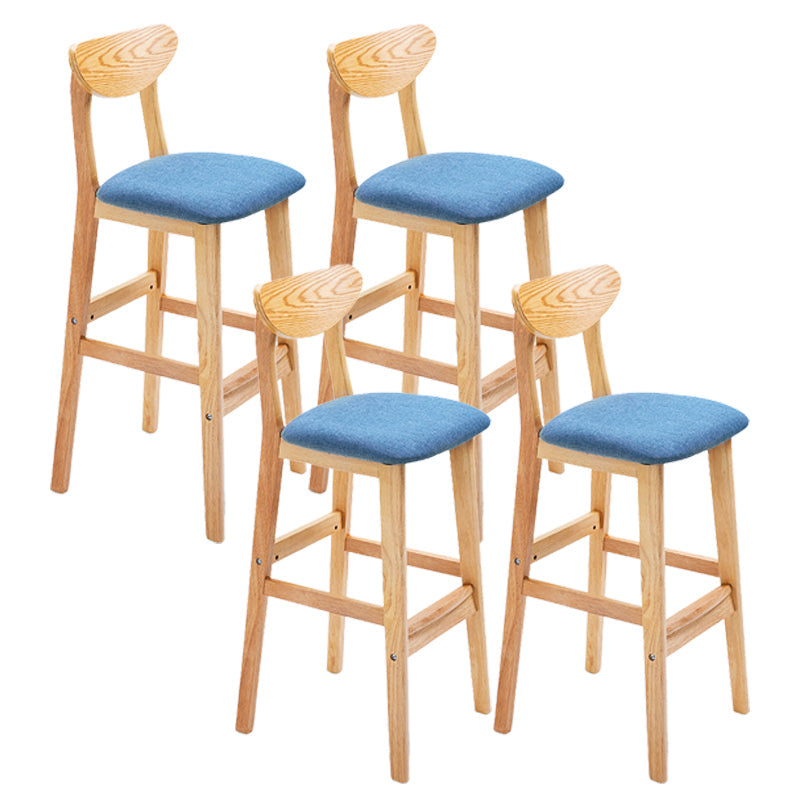 Scandinavian Counter Height Stools Living Room Barstools with Solid Wood Blue Natural 4 Piece Set Clearhalo 'Bar Furniture' 'Bar Stools' 'bar_stools' 'furn' 'furn_bar_stools' 'furniture_bar_stools' 'Kitchen & Dining Furniture' 'kitchen&dining_furn' 'kitchen' 'kitchen_furn' Furniture' 4321990