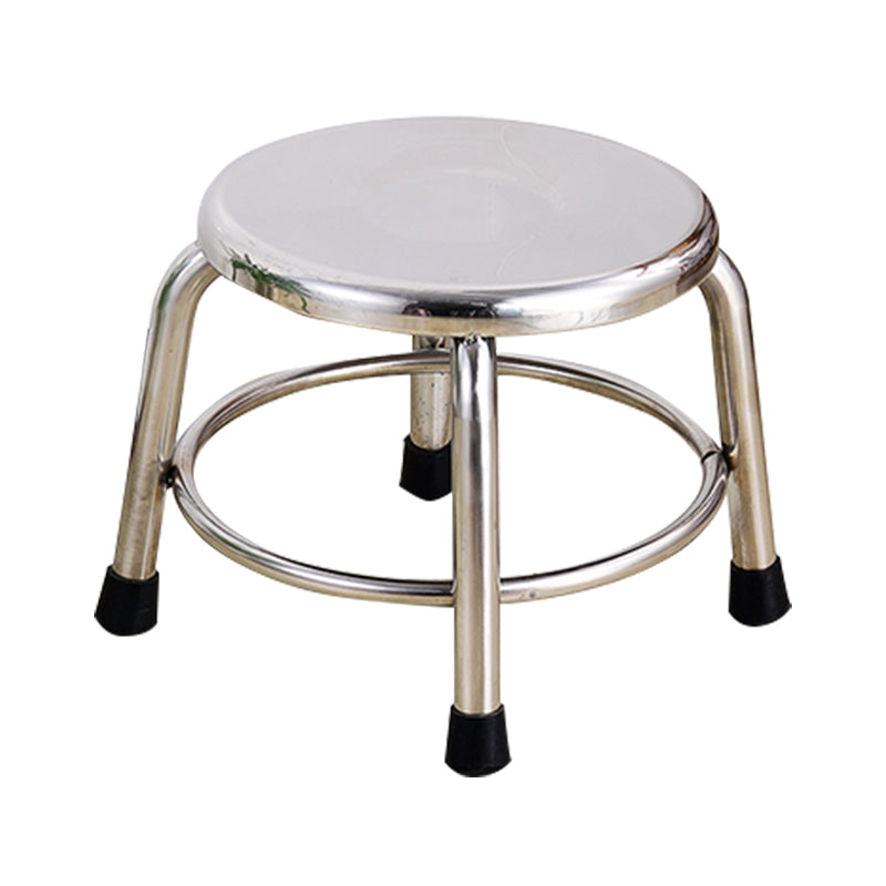 Modern Armless Backless Counter Stool Stainless Steel Laboratory Bar Stool with Pedal 1 Piece Short Stool(10"H) Clearhalo 'Bar Furniture' 'Bar Stools' 'bar_stools' 'furn' 'furn_bar_stools' 'furniture_bar_stools' 'Kitchen & Dining Furniture' 'kitchen&dining_furn' 'kitchen' 'kitchen_furn' Furniture' 4329333