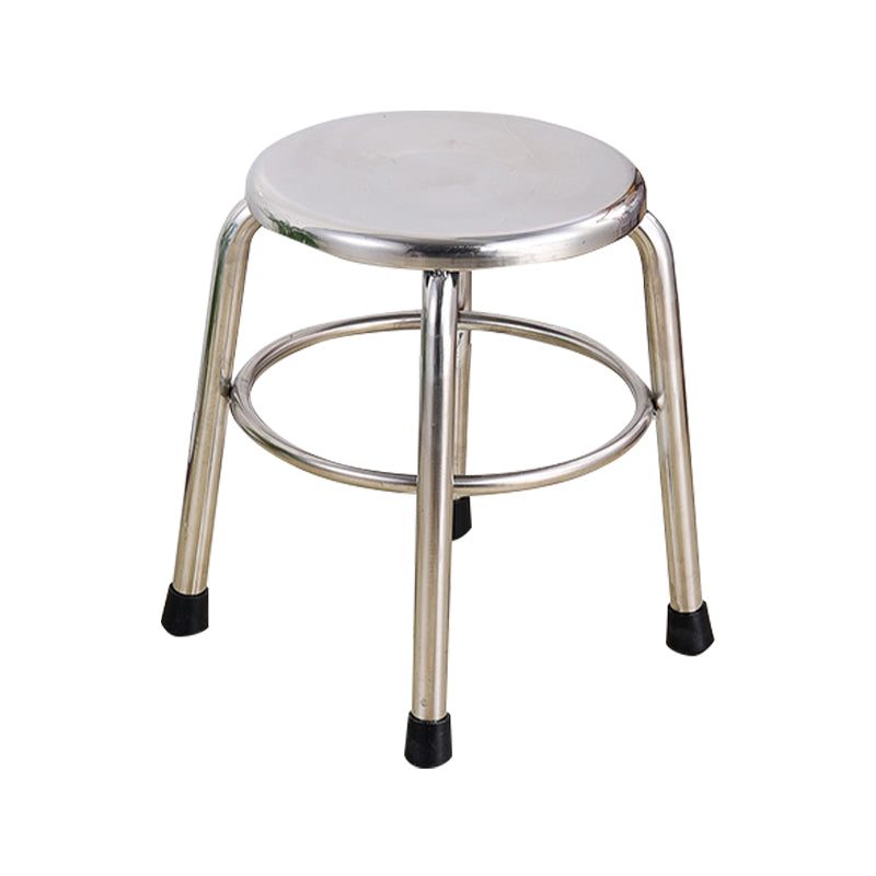 Modern Armless Backless Counter Stool Stainless Steel Laboratory Bar Stool with Pedal 1 Piece Short Stool(14"H) Clearhalo 'Bar Furniture' 'Bar Stools' 'bar_stools' 'furn' 'furn_bar_stools' 'furniture_bar_stools' 'Kitchen & Dining Furniture' 'kitchen&dining_furn' 'kitchen' 'kitchen_furn' Furniture' 4329335