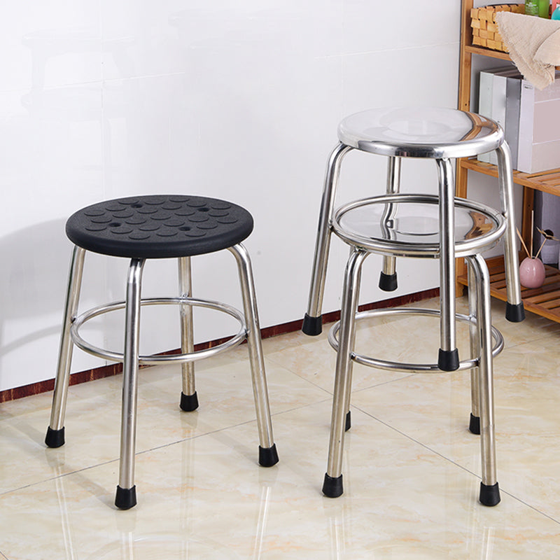 Modern Armless Backless Counter Stool Stainless Steel Laboratory Bar Stool with Pedal Clearhalo 'Bar Furniture' 'Bar Stools' 'bar_stools' 'furn' 'furn_bar_stools' 'furniture_bar_stools' 'Kitchen & Dining Furniture' 'kitchen&dining_furn' 'kitchen' 'kitchen_furn' Furniture' 4329337