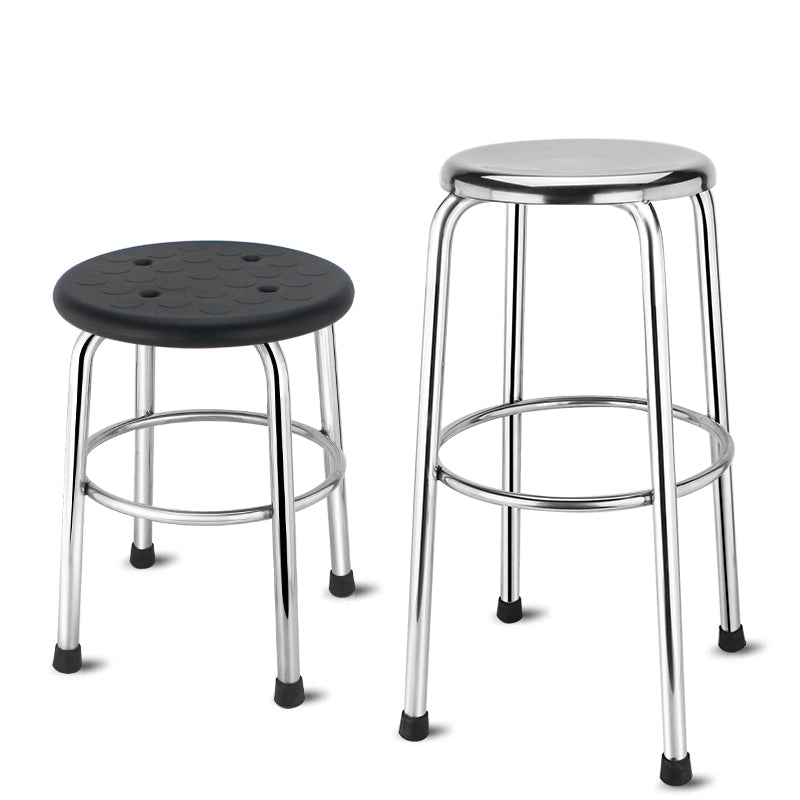 Modern Armless Backless Counter Stool Stainless Steel Laboratory Bar Stool with Pedal Clearhalo 'Bar Furniture' 'Bar Stools' 'bar_stools' 'furn' 'furn_bar_stools' 'furniture_bar_stools' 'Kitchen & Dining Furniture' 'kitchen&dining_furn' 'kitchen' 'kitchen_furn' Furniture' 4329341