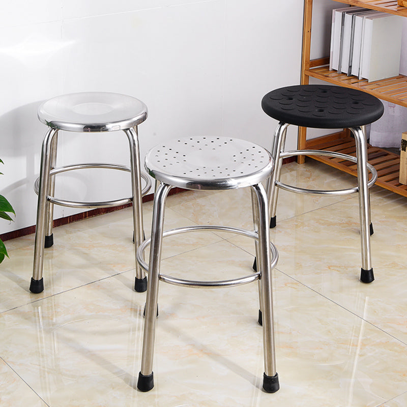 Modern Armless Backless Counter Stool Stainless Steel Laboratory Bar Stool with Pedal Clearhalo 'Bar Furniture' 'Bar Stools' 'bar_stools' 'furn' 'furn_bar_stools' 'furniture_bar_stools' 'Kitchen & Dining Furniture' 'kitchen&dining_furn' 'kitchen' 'kitchen_furn' Furniture' 4329346