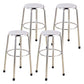 Modern Armless Backless Counter Stool Stainless Steel Laboratory Bar Stool with Pedal 4 Piece Set Counter Stool(26"H) Clearhalo 'Bar Furniture' 'Bar Stools' 'bar_stools' 'furn' 'furn_bar_stools' 'furniture_bar_stools' 'Kitchen & Dining Furniture' 'kitchen&dining_furn' 'kitchen' 'kitchen_furn' Furniture' 4329353
