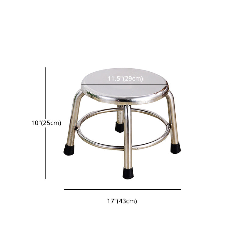Modern Armless Backless Counter Stool Stainless Steel Laboratory Bar Stool with Pedal Clearhalo 'Bar Furniture' 'Bar Stools' 'bar_stools' 'furn' 'furn_bar_stools' 'furniture_bar_stools' 'Kitchen & Dining Furniture' 'kitchen&dining_furn' 'kitchen' 'kitchen_furn' Furniture' 4329355
