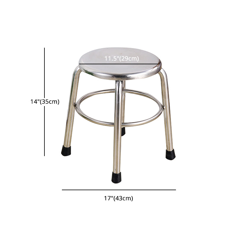 Modern Armless Backless Counter Stool Stainless Steel Laboratory Bar Stool with Pedal Clearhalo 'Bar Furniture' 'Bar Stools' 'bar_stools' 'furn' 'furn_bar_stools' 'furniture_bar_stools' 'Kitchen & Dining Furniture' 'kitchen&dining_furn' 'kitchen' 'kitchen_furn' Furniture' 4329356