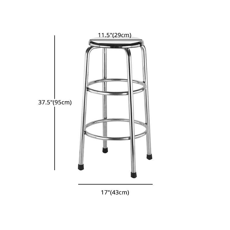 Modern Armless Backless Counter Stool Stainless Steel Laboratory Bar Stool with Pedal Clearhalo 'Bar Furniture' 'Bar Stools' 'bar_stools' 'furn' 'furn_bar_stools' 'furniture_bar_stools' 'Kitchen & Dining Furniture' 'kitchen&dining_furn' 'kitchen' 'kitchen_furn' Furniture' 4329362