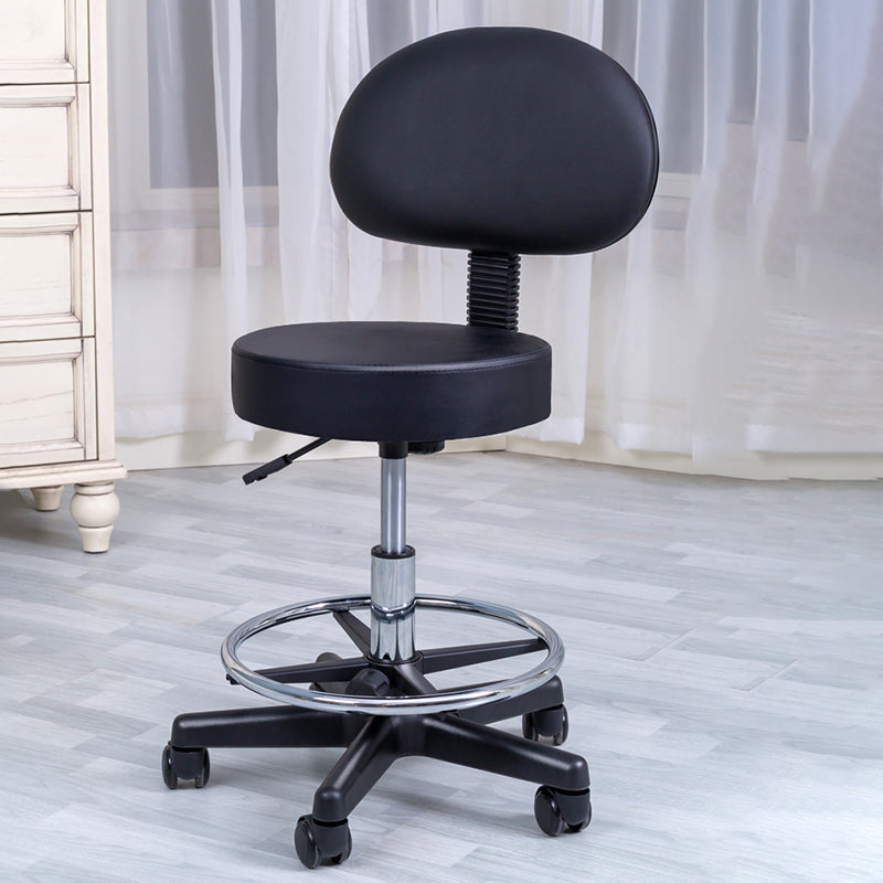 Modern Rotatable Armless Counter Stool Steel Household Bar Stool with Pulley and Cushion Clearhalo 'Bar Furniture' 'Bar Stools' 'bar_stools' 'furn' 'furn_bar_stools' 'furniture_bar_stools' 'Kitchen & Dining Furniture' 'kitchen&dining_furn' 'kitchen' 'kitchen_furn' Furniture' 4329363