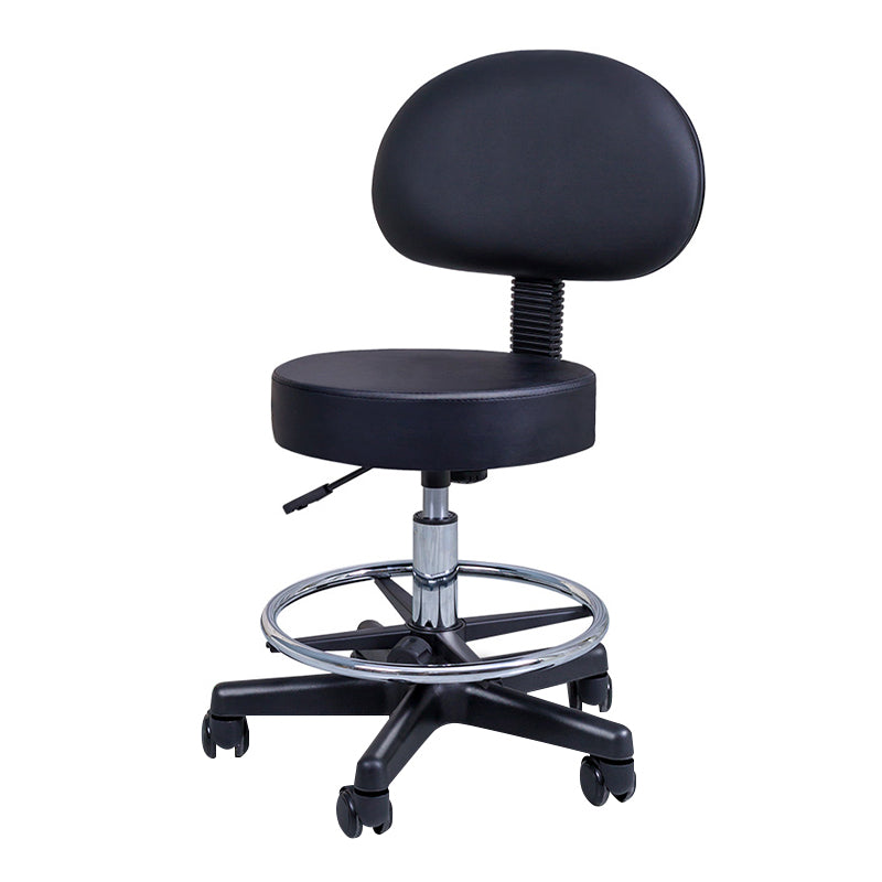 Modern Rotatable Armless Counter Stool Steel Household Bar Stool with Pulley and Cushion Clearhalo 'Bar Furniture' 'Bar Stools' 'bar_stools' 'furn' 'furn_bar_stools' 'furniture_bar_stools' 'Kitchen & Dining Furniture' 'kitchen&dining_furn' 'kitchen' 'kitchen_furn' Furniture' 4329364