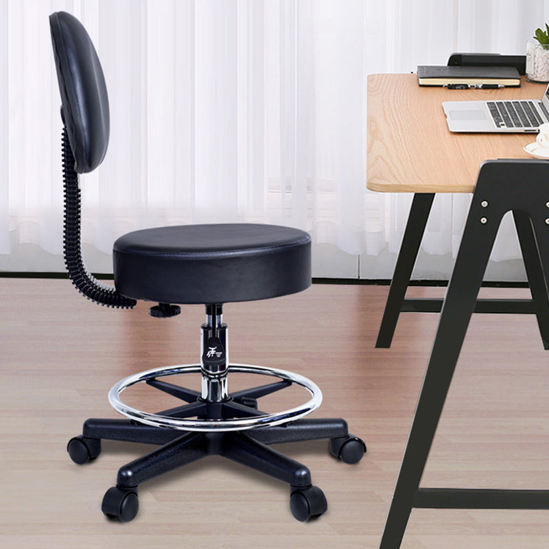 Modern Rotatable Armless Counter Stool Steel Household Bar Stool with Pulley and Cushion Clearhalo 'Bar Furniture' 'Bar Stools' 'bar_stools' 'furn' 'furn_bar_stools' 'furniture_bar_stools' 'Kitchen & Dining Furniture' 'kitchen&dining_furn' 'kitchen' 'kitchen_furn' Furniture' 4329365