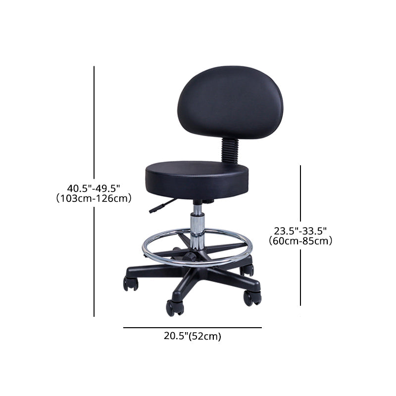 Modern Rotatable Armless Counter Stool Steel Household Bar Stool with Pulley and Cushion Clearhalo 'Bar Furniture' 'Bar Stools' 'bar_stools' 'furn' 'furn_bar_stools' 'furniture_bar_stools' 'Kitchen & Dining Furniture' 'kitchen&dining_furn' 'kitchen' 'kitchen_furn' Furniture' 4329373