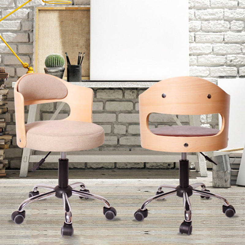 Modern Rotatable Backrest Counter Stool Steel Household Bar Stool with Pulley and Cushion Clearhalo 'Bar Furniture' 'Bar Stools' 'bar_stools' 'furn' 'furn_bar_stools' 'furniture_bar_stools' 'Kitchen & Dining Furniture' 'kitchen&dining_furn' 'kitchen' 'kitchen_furn' Furniture' 4329374