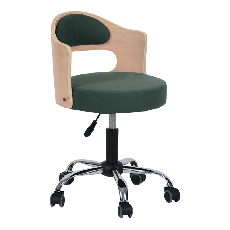 Modern Rotatable Backrest Counter Stool Steel Household Bar Stool with Pulley and Cushion Blackish Green 1 Piece Clearhalo 'Bar Furniture' 'Bar Stools' 'bar_stools' 'furn' 'furn_bar_stools' 'furniture_bar_stools' 'Kitchen & Dining Furniture' 'kitchen&dining_furn' 'kitchen' 'kitchen_furn' Furniture' 4329375