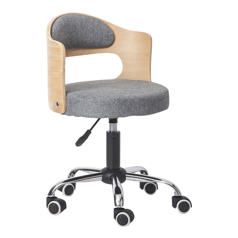 Modern Rotatable Backrest Counter Stool Steel Household Bar Stool with Pulley and Cushion Grey 1 Piece Clearhalo 'Bar Furniture' 'Bar Stools' 'bar_stools' 'furn' 'furn_bar_stools' 'furniture_bar_stools' 'Kitchen & Dining Furniture' 'kitchen&dining_furn' 'kitchen' 'kitchen_furn' Furniture' 4329377
