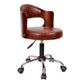 Modern Rotatable Backrest Counter Stool Steel Household Bar Stool with Pulley and Cushion Red Brown 1 Piece Clearhalo 'Bar Furniture' 'Bar Stools' 'bar_stools' 'furn' 'furn_bar_stools' 'furniture_bar_stools' 'Kitchen & Dining Furniture' 'kitchen&dining_furn' 'kitchen' 'kitchen_furn' Furniture' 4329380