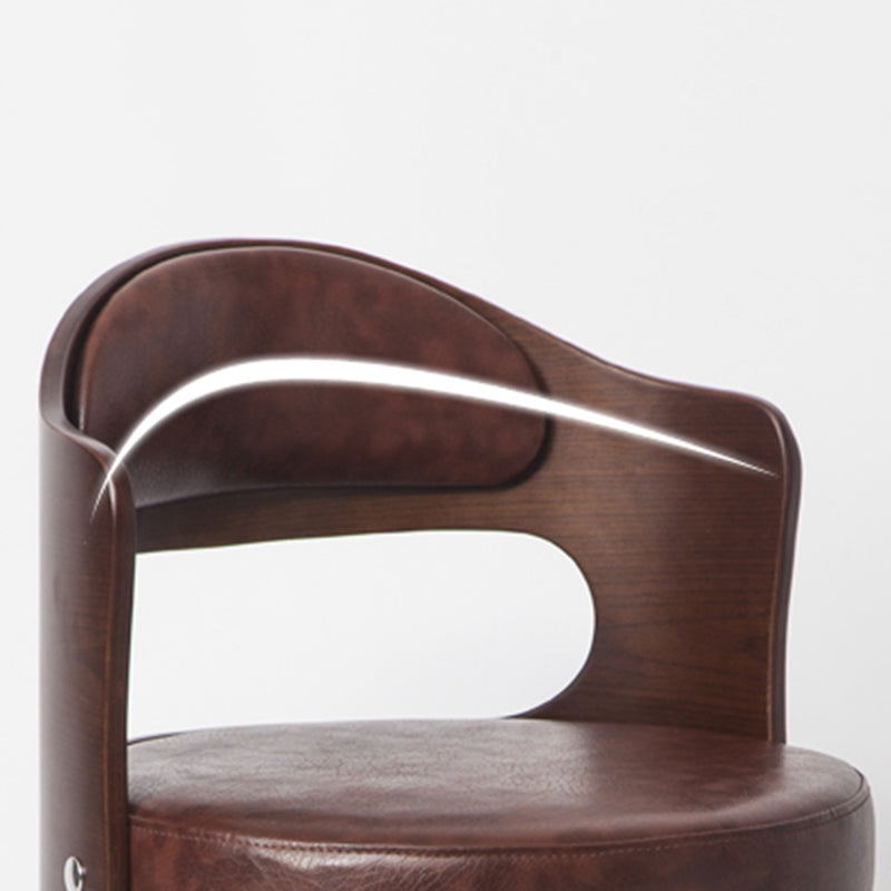 Modern Rotatable Backrest Counter Stool Steel Household Bar Stool with Pulley and Cushion Clearhalo 'Bar Furniture' 'Bar Stools' 'bar_stools' 'furn' 'furn_bar_stools' 'furniture_bar_stools' 'Kitchen & Dining Furniture' 'kitchen&dining_furn' 'kitchen' 'kitchen_furn' Furniture' 4329381