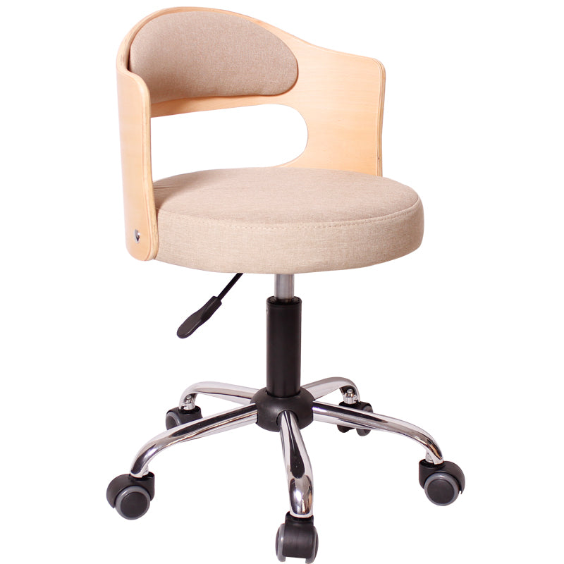 Modern Rotatable Backrest Counter Stool Steel Household Bar Stool with Pulley and Cushion Clearhalo 'Bar Furniture' 'Bar Stools' 'bar_stools' 'furn' 'furn_bar_stools' 'furniture_bar_stools' 'Kitchen & Dining Furniture' 'kitchen&dining_furn' 'kitchen' 'kitchen_furn' Furniture' 4329382