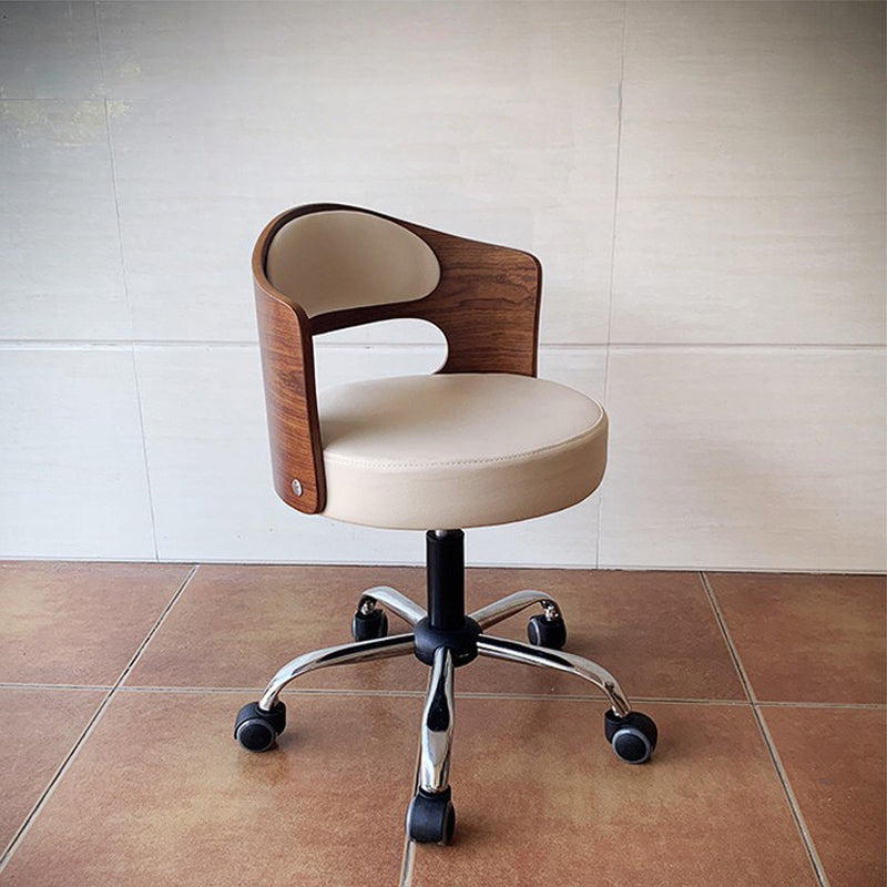 Modern Rotatable Backrest Counter Stool Steel Household Bar Stool with Pulley and Cushion Clearhalo 'Bar Furniture' 'Bar Stools' 'bar_stools' 'furn' 'furn_bar_stools' 'furniture_bar_stools' 'Kitchen & Dining Furniture' 'kitchen&dining_furn' 'kitchen' 'kitchen_furn' Furniture' 4329390
