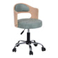 Modern Rotatable Backrest Counter Stool Steel Household Bar Stool with Pulley and Cushion Turquoise 1 Piece Clearhalo 'Bar Furniture' 'Bar Stools' 'bar_stools' 'furn' 'furn_bar_stools' 'furniture_bar_stools' 'Kitchen & Dining Furniture' 'kitchen&dining_furn' 'kitchen' 'kitchen_furn' Furniture' 4329391