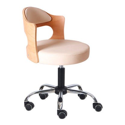 Modern Rotatable Backrest Counter Stool Steel Household Bar Stool with Pulley and Cushion White 1 Piece Clearhalo 'Bar Furniture' 'Bar Stools' 'bar_stools' 'furn' 'furn_bar_stools' 'furniture_bar_stools' 'Kitchen & Dining Furniture' 'kitchen&dining_furn' 'kitchen' 'kitchen_furn' Furniture' 4329395